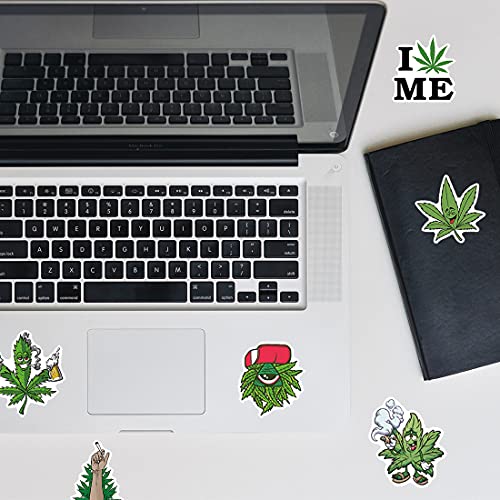 Weed Stickers for Adults, 100 Pcs Marijuana Stickers, Waterproof Vinyl Stickers for Hydro Flask Water Bottle Laptop Skateboard Computer Stickers Decal