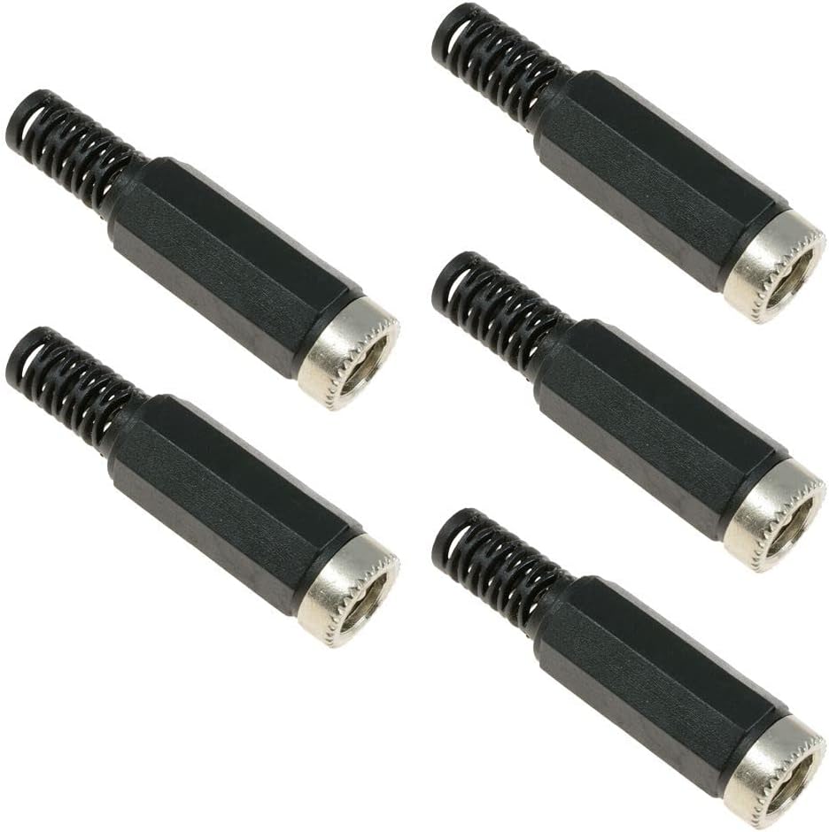 Switch Electronics 5pk 2.1mm x 5.5mm DC Power Socket Jack Adapter Plug Female