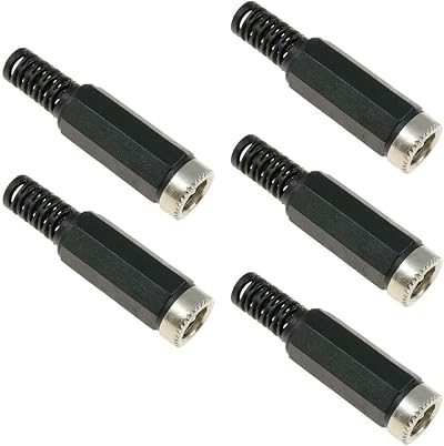 Switch Electronics 5pk 2.1mm x 5.5mm DC Power Socket Jack Adapter Plug Female