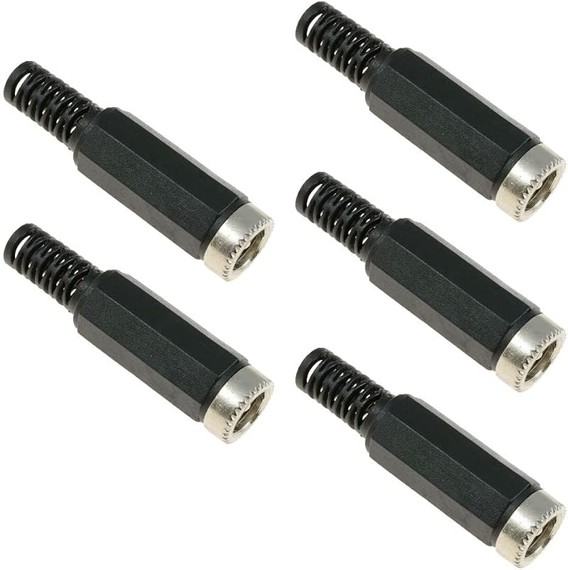 Switch Electronics 5pk 2.1mm x 5.5mm DC Power Socket Jack Adapter Plug Female