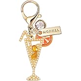 MONNEL MC543 Little Crystal Lady Cocktail with Orange Lobster Clasp Charm for Women with Velvet Bag (Orange,1 Piece)
