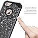 Casetego Compatible with iPhone 6S Plus Case,iPhone 6 Plus Case,Glitter Sparkle Bling Three Layer Heavy Duty Hybrid Sturdy Shockproof Protective Cover Case for Apple iPhone 6 Plus/6S Plus,Shiny Black