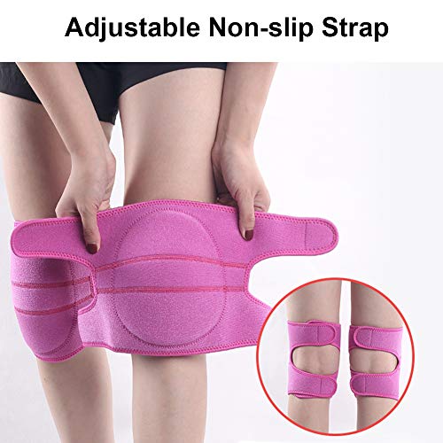 BeGrit Genouillères Rembourrage en Mousse Genouillere Sport Danse avec Souple Respirante Antidérapant Respirante Protection Genou pour Travailler Gardening Arthrite Tennis Ballet Danse Yoga Rose