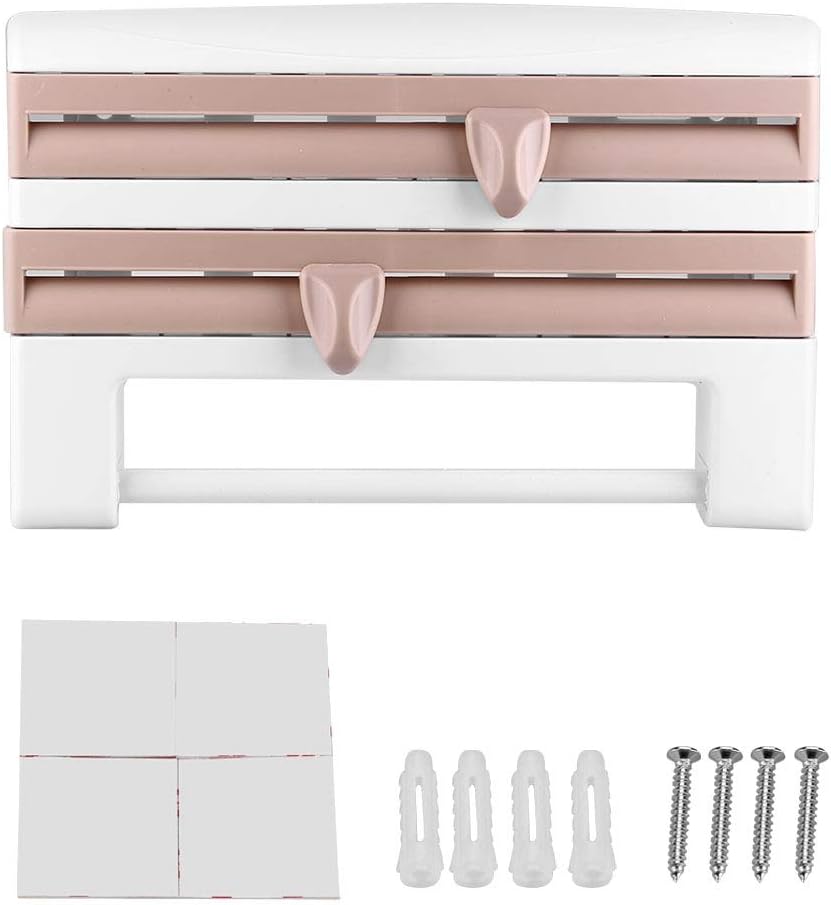 Film Storage Rack Wall Mount Sauce Bottle Storage Rack Paper Towel Holder Preservative Film Dispenser Glam Home Decor Sauce Bottle Storage Rack Khaki Amazon Co Uk Kitchen Home