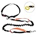 Hands Free Dog Leash - SGM Adjustable Leash and Belt for Running Walking with Retractable Reflective Bungee cord and Dual Handle + Dog Clicker (Leash - 4 to 6 feet, Waist - 23
