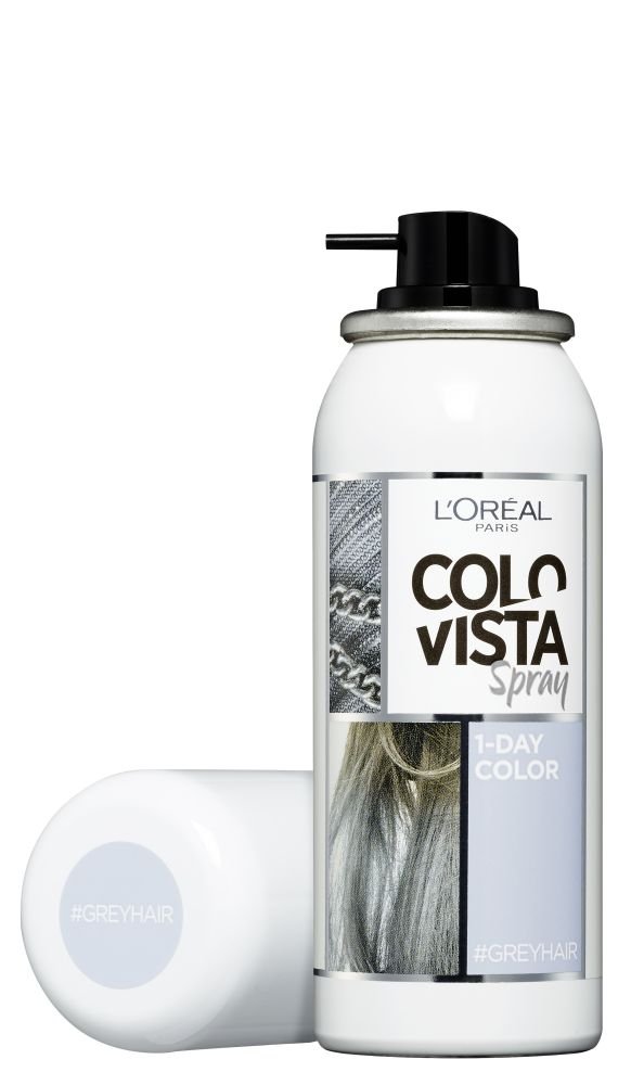 l oreal paris colovista 1 day color spray greyhair farbspray fur die haare auswaschbar mit nur einer haarwasche in hellgrau doityourway 75 ml