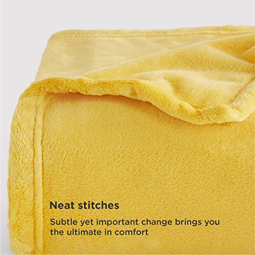 Bedsure Fleece Blankets King Size Gold Yellow Bed Blanket Soft