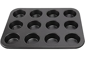 Muffin Pan - 12-Cavity Non-Stick Egg Tart Baking Tools - Metal Cup Cake Pans,for Bakers Cooking Lovers Beginners Holiday Birt