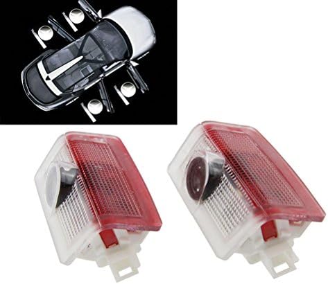 DELEIKA 2 pcs LED Logo Projector Courtesy Lamp Car Door Step Welcome Light Ghost Shadow Light For Mercedes Benz E A B C ML GL GLA GLS Class AMG E63 C63 W212 W166 W176 (Silver Wheat LOGO)