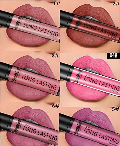 Matte Liquid Lipstick Set, YHMWAX 6 Colors Long Lasting Creamy Waterproof Lip Gloss, All-Day Smudge Proof Makeup with Non-Toxic Formula