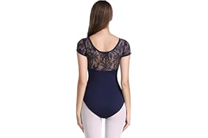 ModLatBal Women and Girls Short Sleeve Leotards for Ballet Dance Bodysuit