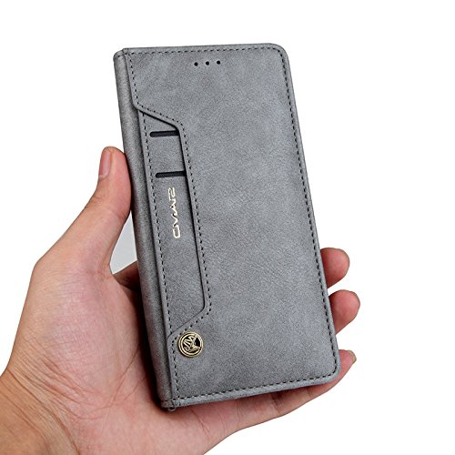 Sammid S9 Case Cover, Galaxy S9 Cover,5.8 inch Stand PU Leather Phone Case, Phone Case with Card Slots for Samsung Galaxy S9 - Gray