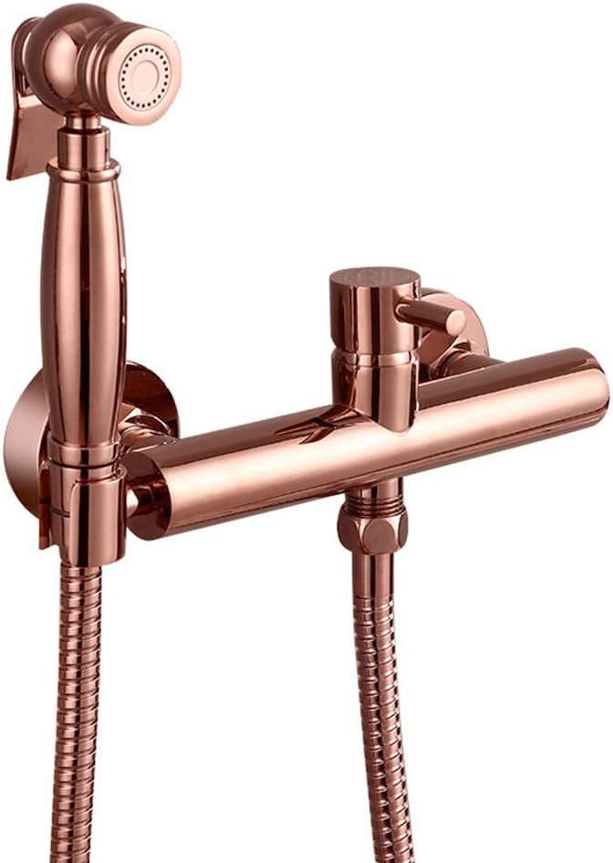 Bathroom Concealed Hot and Cold Bidet Spray Set Hand Held Sprayer Shattaf Toilet Attachment,Brushed Gold