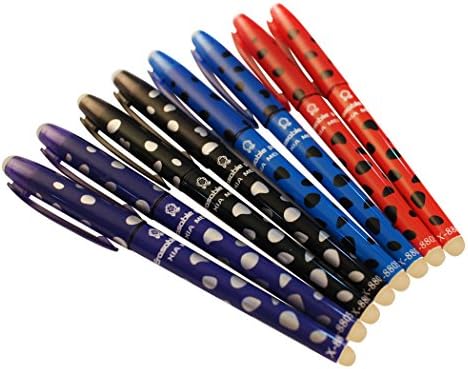 Erasable Pens, Erasable Friction Gel Pens, Fine Point Erasable Colorful Pens, Assorted Color Inks, 8-Pack