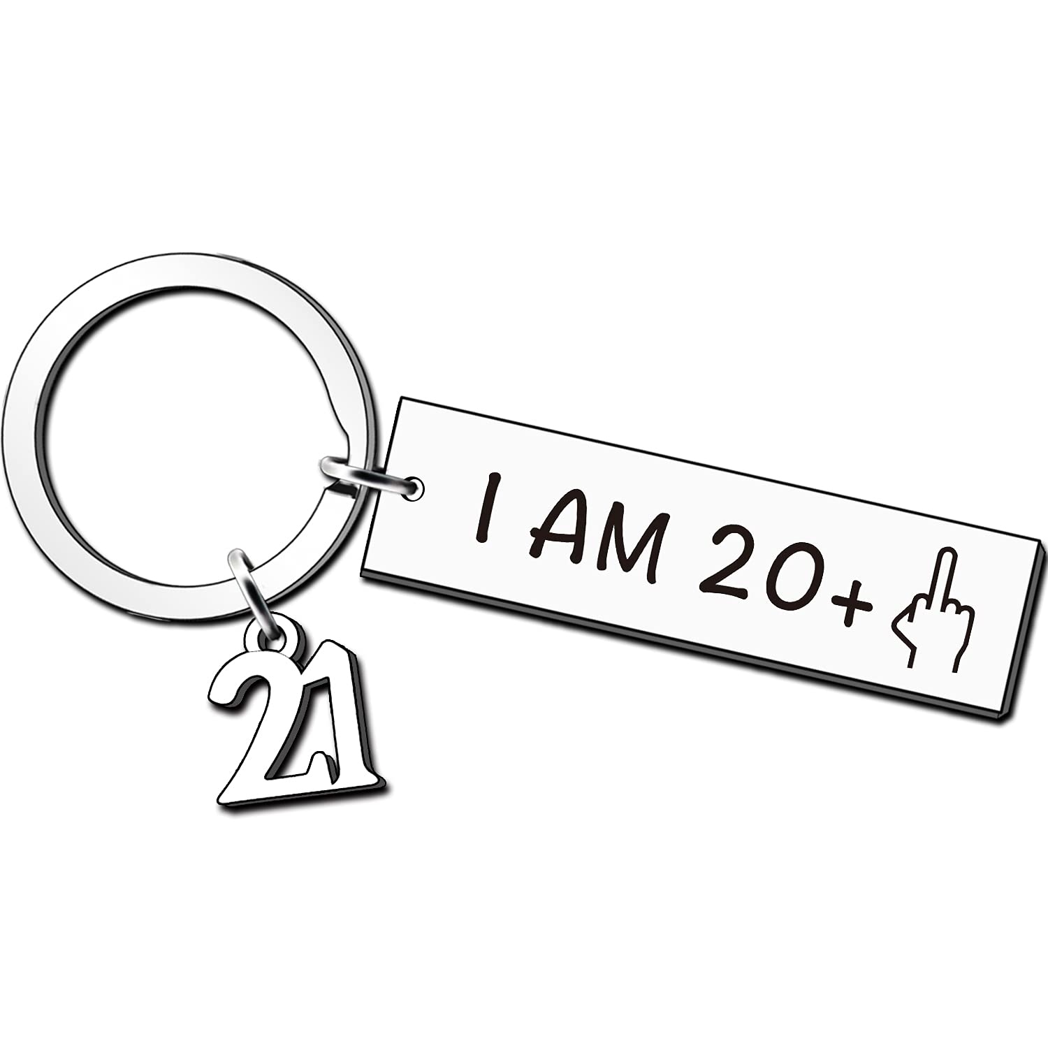 AMZQ 21st Birthday Gifts for Him Her Funny 21st Birthday Keyring Present