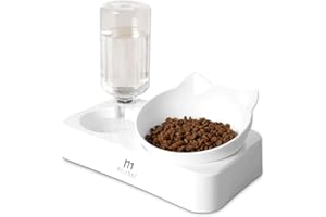 Marchul Cat Bowls, Pet Food Bowls, 15° Tilted Cat Bowl for Indoor Cats, Dog Food and Water Bowl Set