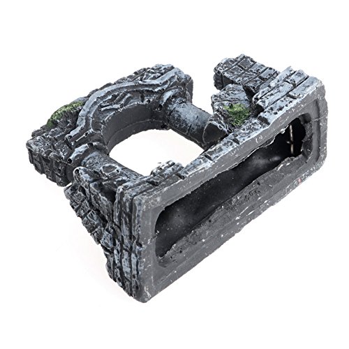 Stebcece Resin Rome Square Stone Pillars Bi-Columns Aquarium Landscaping Fish Tank Decor