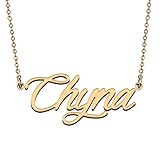 HUAN XUN Name Necklace for Womens Chyna Meaningful