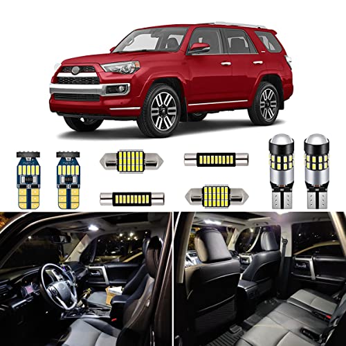 AUTOGINE 16 Piece White Interior LED Lights Kit for Toyota 4Runner 2010