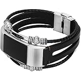 for Fitbit Charge 2 Bands, Somoder Handmade Vintage Fashion Alloy Leather Bracelet for Fitbit Charge 2, Adjustable Size 5.5" - 8.5"