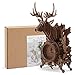 nicknack 3D Jigsaw Puzzle Wooden Reindeer Desk Clock - 52 PCS (Dark) Wooden Puzzle for Adults 3D Puzzles for Kids