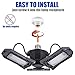 LED Garage Lights Motion Activated,60W Radar Garage Ceiling Lighting with 3 Adjustable Panels, Deformable Garage Lights 6000 LM, E26/E27 Utility Shop Light for Warehouse, Working LED