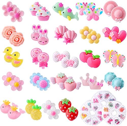 Hicdaw 24 Pairs Girls Clip on Earrings