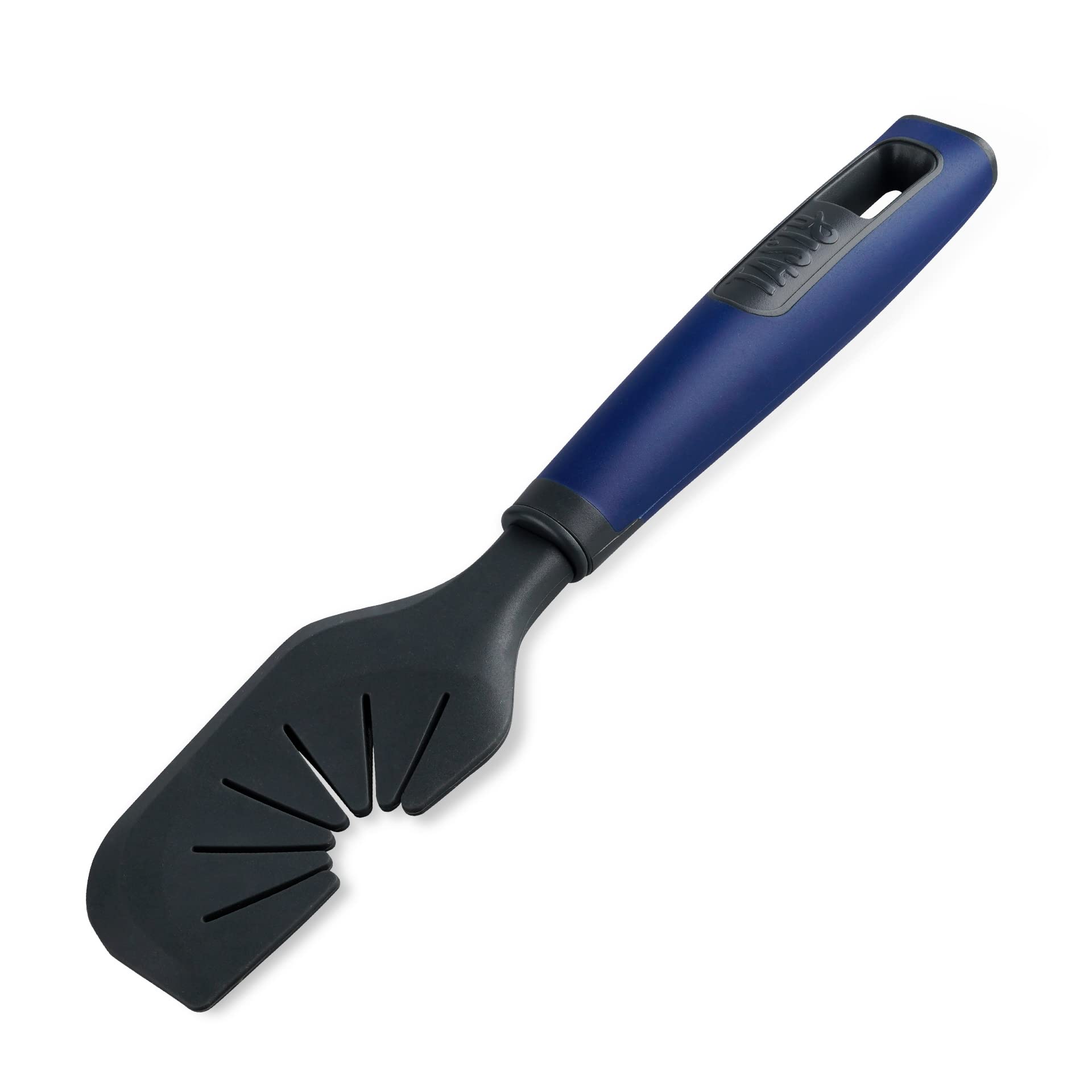 Tasty Everyday Dough Scraper & Whisk Cleaner, Silicone Spatula for Baking & Whisk Wiper Tool, Batter Scraper Tool, Non-Stick, Anti-Scratch Rubber Spatula, 25x5.5x2.5cm, Dark Grey, Blue