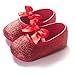 RVROVIC Baby Girl Moccasins Infant Princess Sparkly Premium Lightweight Soft Sole Tassels Prewalker Toddler Girls Shoes (M:6-12 Months, Red)