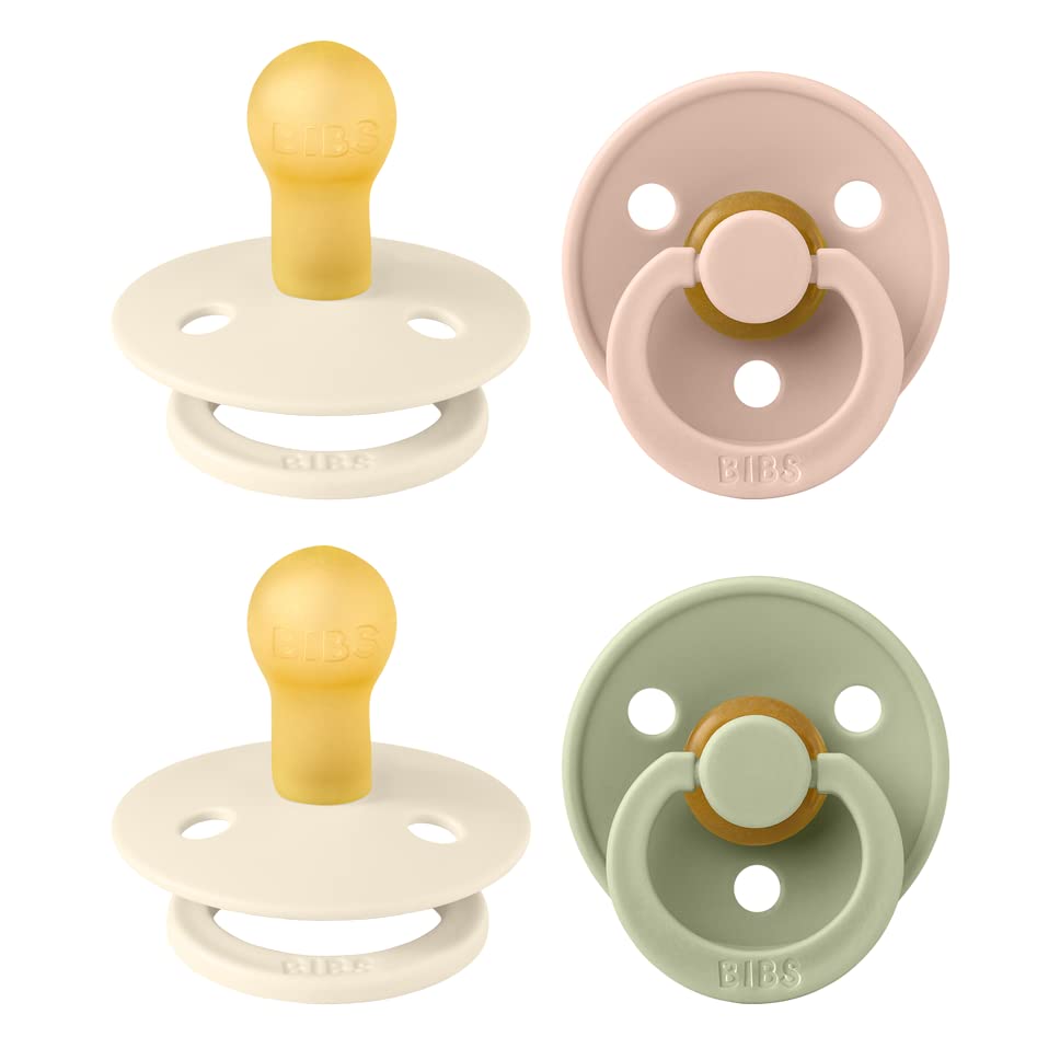 Photo 1 of BIBS Colour Soother 4-Pack | BPA Free Dummy Pacifier | Round Nipple | Natural Rubber Latex | Made in Denmark | Size 0-6 Months | Ivory Mix