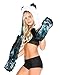iHeartRaves Panda Animal Hood, Hat, Scarf and Paw Mittens Furry Hoodie (Electric Galaxy)