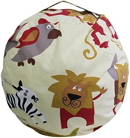 EXTRA LARGE - Stuffed Animal Storage Bean Bag Chair| 26"&amp; 38" Extra Large | Light Blue | Premium Cotton Canvas (26", Light Yellow)