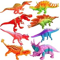 Wisdkids Realistic Dinosaur Figure Toys with Movable Joints 8pcs Dinosaurs Including Tyrannosaurus Rex Spinosaurus Stegosaurus etc Educational Toys for Kids 3 Years Old and up
