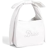 xo, Fetti White Satin Bride Bow Bag | Bachelorette Party Decorations, Bride To Be Purse, Bridal Shower Accessory, Engagement Party Outfit