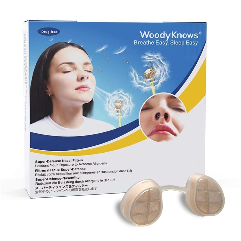 Photo 1 of WoodyKnows Super-Defense Nasal Filters, Seasonal Allergies and Industrial Pollution aid, Public Transportation and pet Grooming Protection (Round, S, 6 Pack)