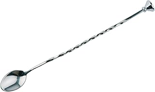 Buddy´s Bar - Barlöffel, hochwertige Barlöffel, lebensmittelecht, gedrehter Stiel inklusive Stößel, 27 cm lang, Edelstahl poliert, 1 Stück