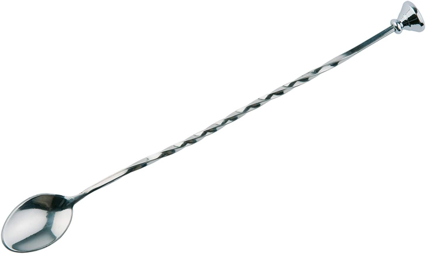 Buddy´s Bar - Barlöffel, hochwertige Barlöffel, lebensmittelecht, gedrehter Stiel inklusive Stößel, 27 cm lang, Edelstahl poliert, 1 Stück
