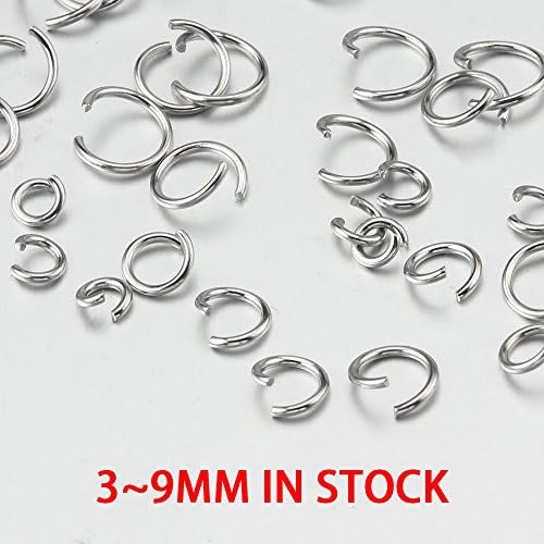 SUNDU 3-9mm Stainless Steel 304 Open Jump Rings for Jewelry Making (Pack of 100) (0.6x4.5mm)