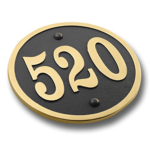 House Number Address Plaque Modern Round Style. Cast Metal Personalised Yard Or Mailbox Sign With Oodles Of Color, Number And Letter Options. Handmade In England By The Metal Foundry Just For You