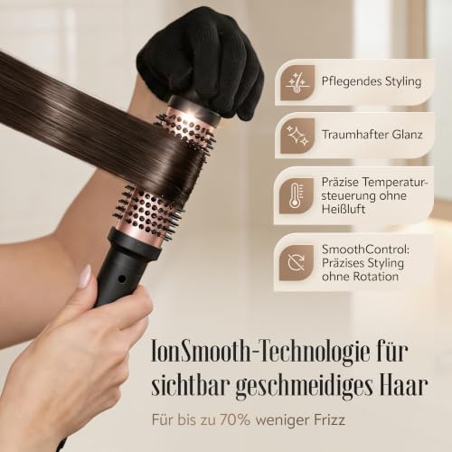 Thermal Brush [Test Winner 1.1] Anti-Frizz Straightening Brush Blowout without Hot Air for All Hair Types - Round Brush Styling Brush Short Hair Curling Brush Heat Brush Thermal Brush Hot Brush 120