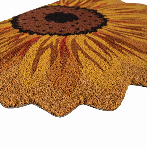 Notrax Sunflower, VinylBacked Natural Coir Doormat, Entry Mat for