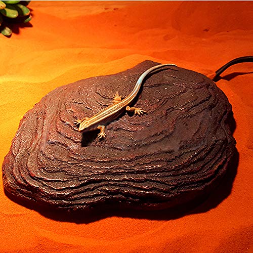 Amphibian Reptile Tank Heating Rock - Heatwave Rock Warmer Heater with Temperature Control for Lizard, Bearded Dragon, Chameleon, Corn Snake, Spider, L