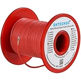 BNTECHGO 22 Gauge Silicone Wire Spool 100 ft Red Flexible 22 AWG Stranded Tinned Copper Wire