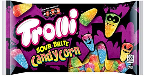 Trolli (1) bag Sour Brite Candy Corn - Flavors: Cherry-Lemon, Strawberry-Grape, Orange-Lime - Halloween Candy 4.5 oz