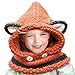 Jhua Baby Kids Warm Winter Hat Crochet Knitted Caps Hood Scarves Skull Fox Ear/Bear Ear Beanies (Orange)