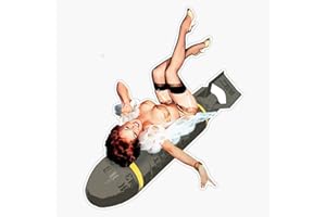 BZ Trading Pin-Up Bombs Away Wwii Poster Vintage Vinyl Decal Wall Laptop Bumper Sticker 5, RDB-USA-STICKERS-6947