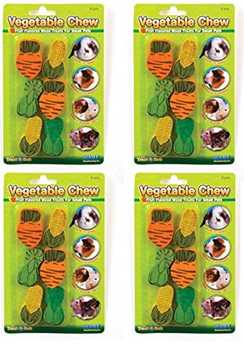 (4 Pack) - Ware Manufacturing Wood Vegetable Small Pet Chews - 6 Chews per Package