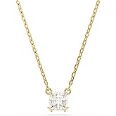 Swarovski Stilla Pendant, Square Cut, Clear, Gold-Tone Finished