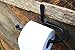 Wrought Iron Toilet Paper Holder-Roll Holder Rustic-Wall mount -Black- Handmade