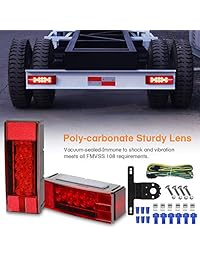 Linkitom   Kit de luces LED sumergibles para remolque, superbrillantes, freno de freno, luz trasera, luces de matrícula para camión, camión, caravana, barco y nieve de menos de 0.8 in